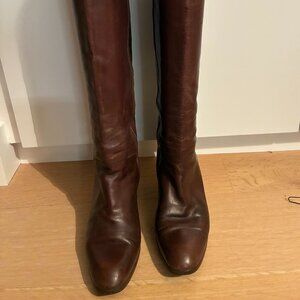 Brown Leather Mima Heeled Boots